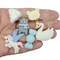 Blue and White Kawaii Charm Mix: Birds and Bears, 10 piece Sets, Adorabilities